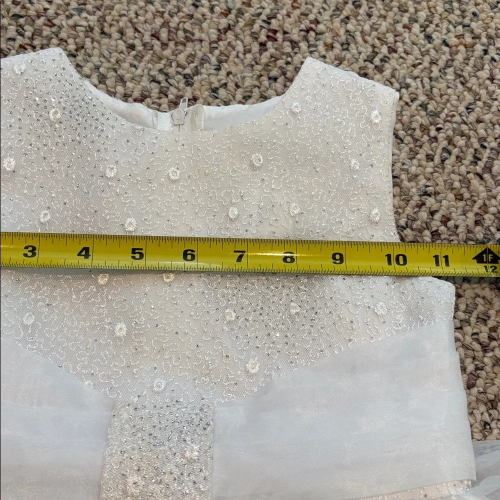 Tip Top White Flower Girl Dress with Subtle Rhinestones & Bolera. Size 2 Toddler - Picture 11 of 12
